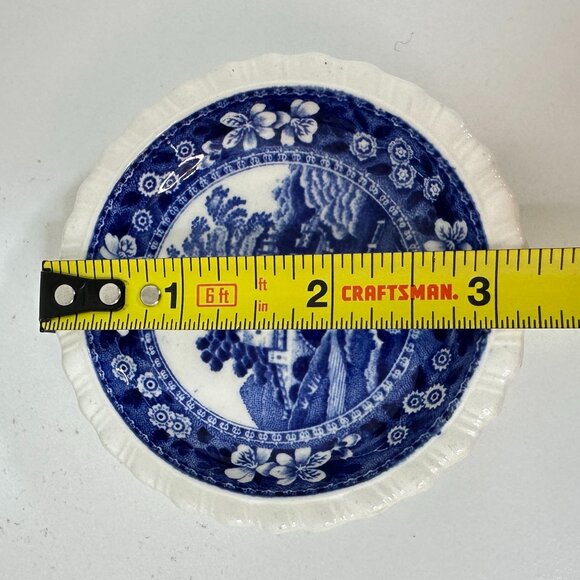 VTG Copeland Spode Tower Blue/White Butter Pat Mini Trinket Plate 3 -1/8"x 3/4" - Picture 4 of 7